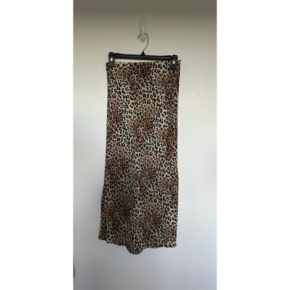 See You Monday Midi Length Leopard Print Skirt - S - Picture 1 of 2